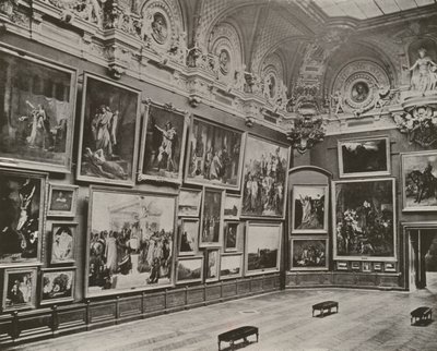 Paryż: Nowa Galeria Francuska, Luwr (zdjęcie czarno-białe) autorstwa French Photographer