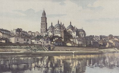 Perigueux, Katedra Saint-Front, Widok z lewego brzegu wyspy autorstwa French Photographer