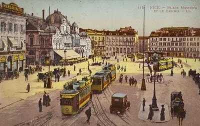 Place Massena i kasyno, Nicea (kolorowe zdjęcie) autorstwa French Photographer