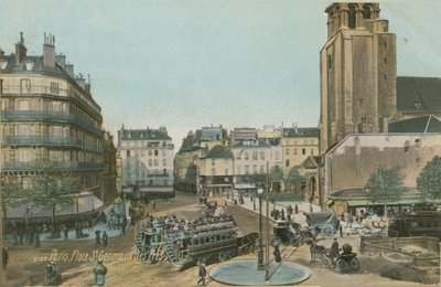 Place St Germain des Pres w Paryżu. Pocztówka wysłana w 1913 roku. autorstwa French Photographer
