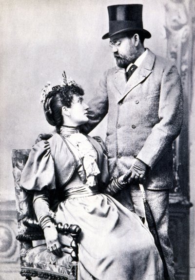 Portret Emile Zoli i Jeanne Rozerot autorstwa French Photographer