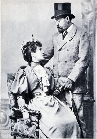 Portret Emile Zoli i Jeanne Rozerot autorstwa French Photographer