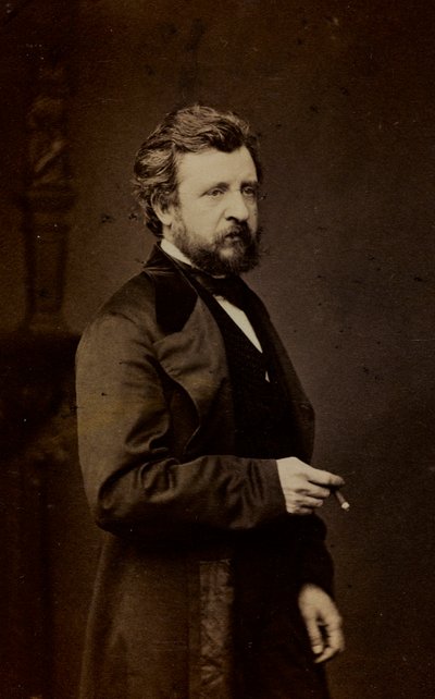 Portret Félixa-Josepha Barriasa, francuskiego malarza, wizytówka (zdjęcie czarno-białe) autorstwa French Photographer