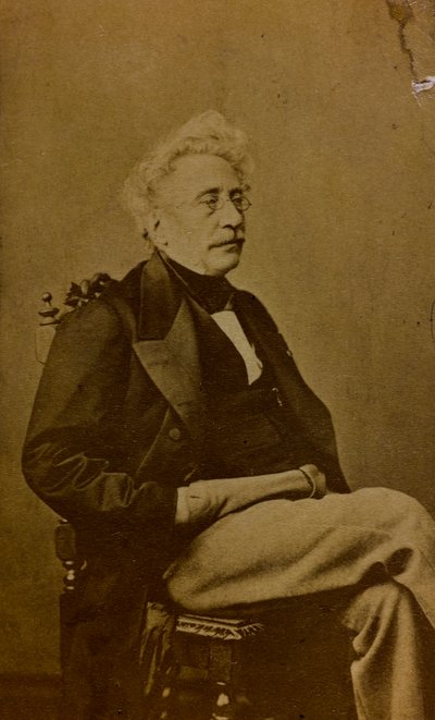Portret Hippolyte Bellangé, francuskiego malarza i litografa; wizytówka (zdjęcie czarno-białe) autorstwa French Photographer