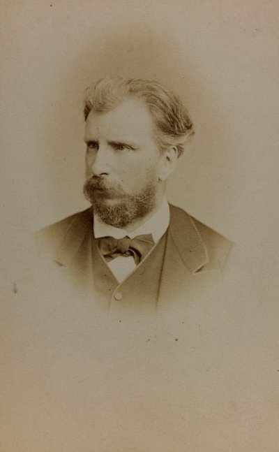 Portret Williama Bouguereau, francuskiego malarza; wizytówka (zdjęcie czarno-białe) autorstwa French Photographer