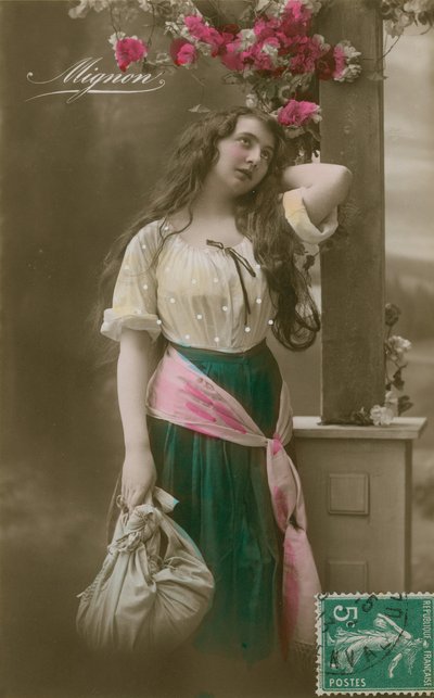 Pocztówka Mignon, wysłana w 1913 r. (zdjęcie ręcznie kolorowane) autorstwa French Photographer