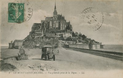 Pocztówka z Mont Saint-Michel w Normandii wysłana w 1913 r. autorstwa French Photographer