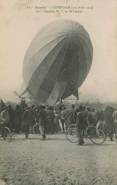 Pocztówka przedstawiająca Zeppelina w Luneville, wysłana w 1913 r. autorstwa French Photographer