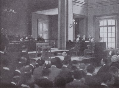 Ponowny proces w sprawie Alfreda Dreyfusa, oficera armii francuskiej niesłusznie skazanego za zdradę, Rennes, Francja, 1899 autorstwa French Photographer