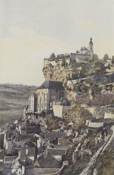 Rocamadour, Skała i miasto, Widok N autorstwa French Photographer