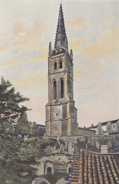 Saint-Emilion, dzwonnica nad monolitycznym kościołem autorstwa French Photographer
