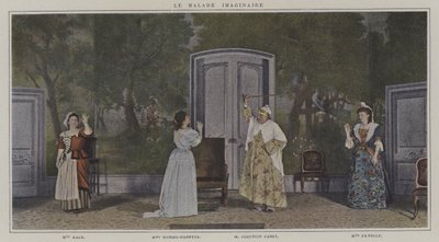 Scena ze spektaklu Le Malade Imaginaire Moliera (zdjęcie kolorowe) autorstwa French Photographer