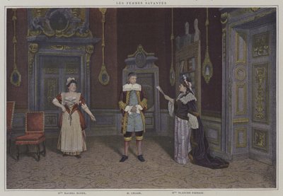Scena ze spektaklu Les Femmes Savantes Moliera (zdjęcie kolorowe) autorstwa French Photographer