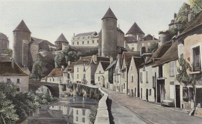 Semur, Widok z brzegu Armancon autorstwa French Photographer