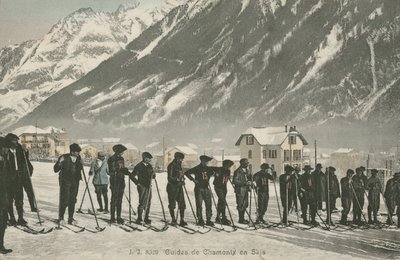 Instruktorzy narciarstwa w Chamonix (kolorowe zdjęcie) autorstwa French Photographer