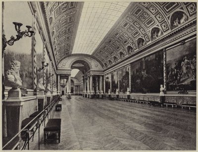 Galeria bitew w Wersalu (zdjęcie czarno-białe) autorstwa French Photographer