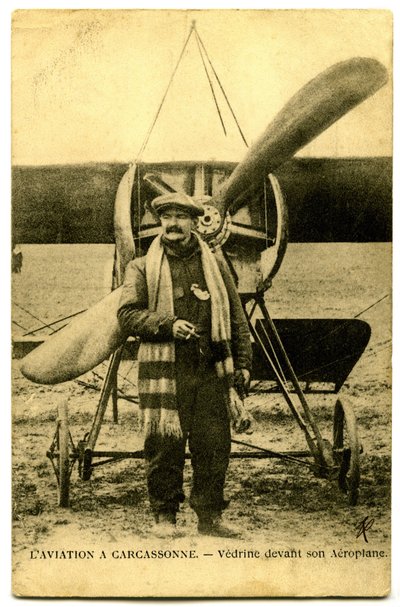Słynny lotnik Jules Vedrines autorstwa French Photographer