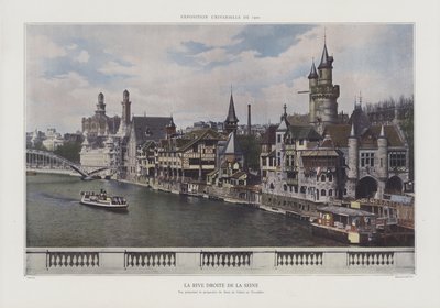 Prawy brzeg Sekwany podczas Exposition Universelle 1900, Paryż (zdjęcie kolorowe) autorstwa French Photographer