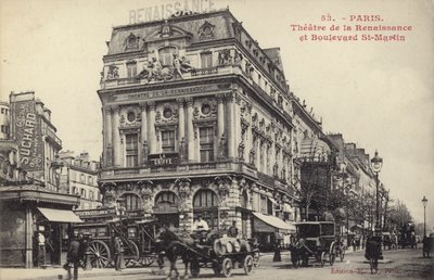 Theatre de la Renaissance i Boulevard St Martin, Paryż autorstwa French Photographer