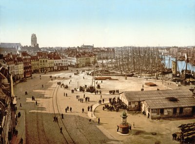 Widok portu Dunkierka, 1890-1900 autorstwa French Photographer