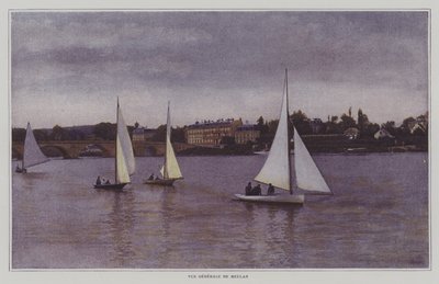 Widok na Meulan-en-Yvelines, Paryż (kolorowe zdjęcie) autorstwa French Photographer