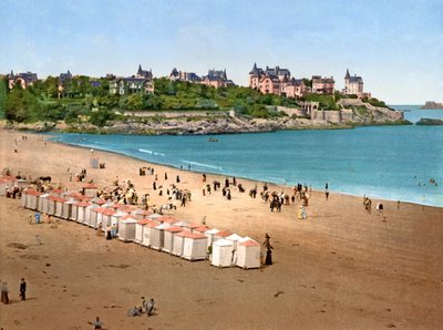 Widok Pointe de la Malouine z Plage de lEcluse, Dinard, 1890-1900 autorstwa French Photographer