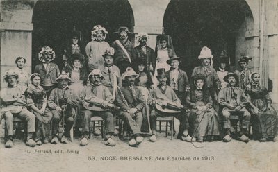 Ślub Bressan Ebaudes w 1913 r. Pocztówka wysłana w 1913 r. autorstwa French Photographer