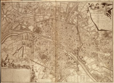 9. plan Paryża za Ludwika XV - w "Continuation du traite de la police". autorstwa French School