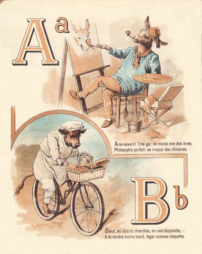 A B: Zwierzę, artysta, wołowina, piekarz autorstwa French School