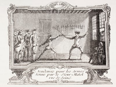 Akademia Szermierki w XVIII-wiecznym Paryżu, 1875 (grafika) autorstwa French School