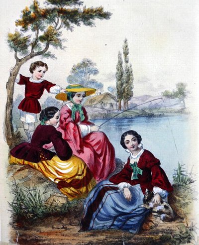 Przyjęcie rybackie (litografia kolorowa) autorstwa French School