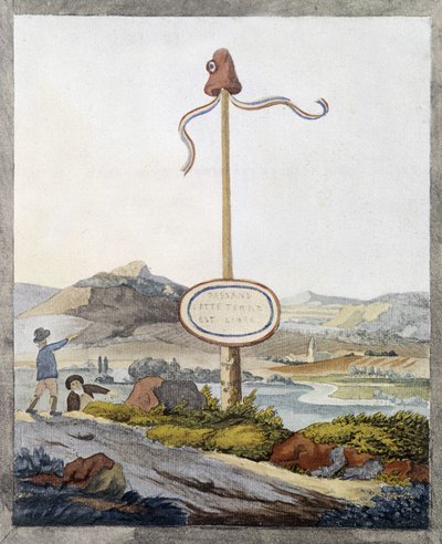 Granica francuska w czasie rewolucji 1789 r.: „Pasażerowie, ta ziemia jest wolna” autorstwa French School