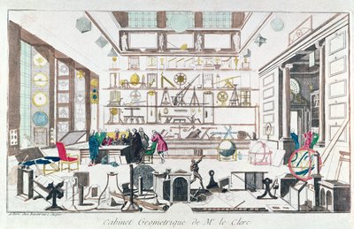 Studium geometrii, według Sebastiena Le Clerca, 1717 autorstwa French School
