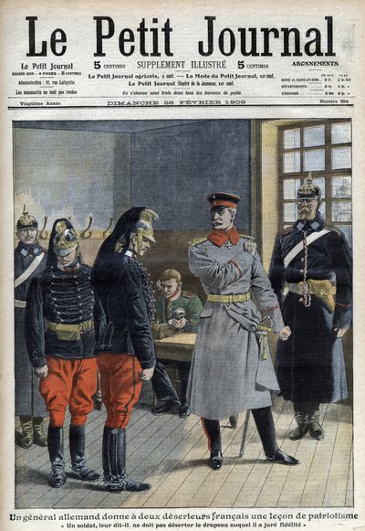 Niemiecki generał daje dwóm francuskim dezerterom (smokom z pogranicznego pułku) lekcję patriotyzmu autorstwa French School
