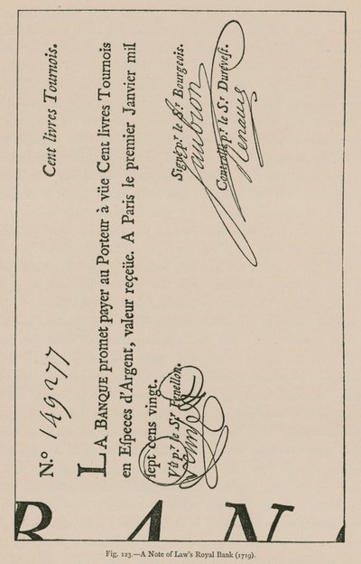 Notatka z Laws Royal Bank (1719) autorstwa French School
