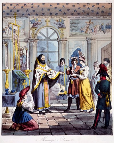 Rosyjskie prawosławne małżeństwo, początek XIX w. autorstwa French School