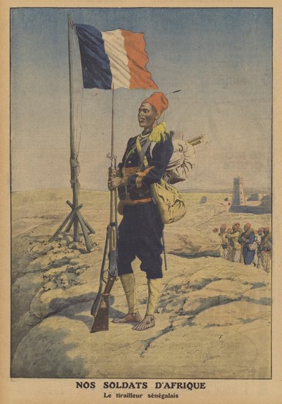 Senegalski tyralier we Francji Afryka (kolor lito) autorstwa French School