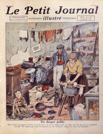 Slumsy w Paryżu, ilustracja z Le Petit Journal, 30 października 1921 autorstwa French School