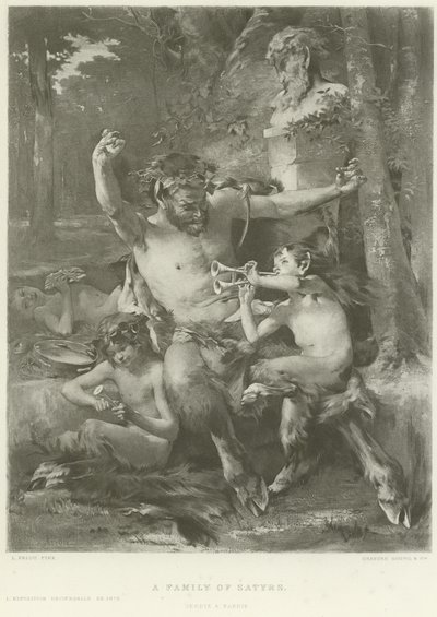 Rodzina satyrów (grawiura) autorstwa French School