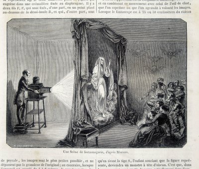Scena fantasmagorie z projekcji - w „Sklepie Malowniczym”” autorstwa French School