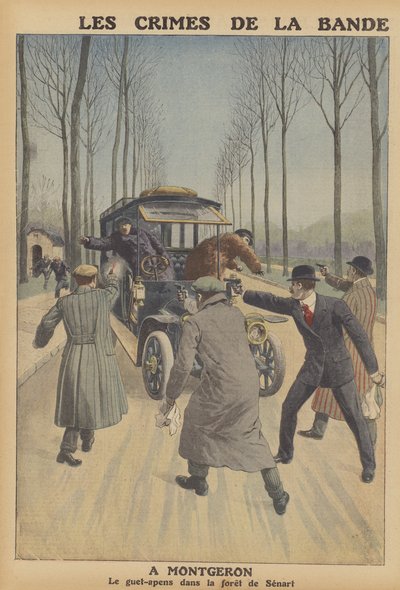 Gang uzbrojonych rabusiów kradnący samochód w Montgeron we Francji autorstwa French School