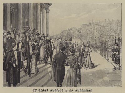 Uroczysty ślub w kościele La Madeleine w Paryżu (lito) autorstwa French School