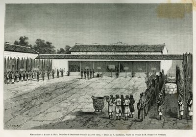 Rozprawa w sądzie w Hue (Wietnam), przyjęcie ambasady francuskiej, 14 kwietnia autorstwa French School