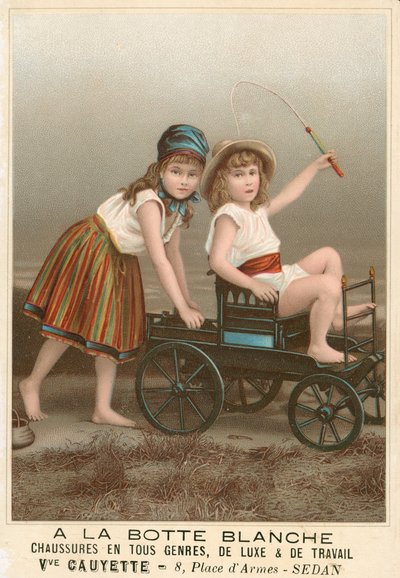 Francuska reklama butów A la Botte Blanche (chromolitografia) autorstwa French School