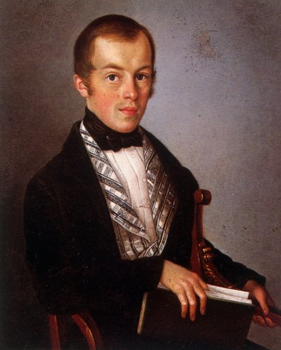 Mężczyzna z książką w ręku autorstwa French School