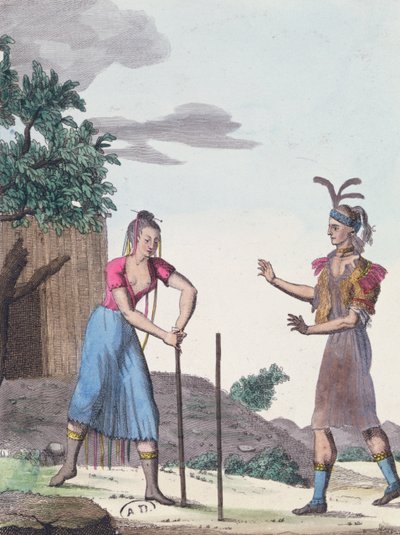 Ceremonia ślubna z Indianami Creek, c.1811 autorstwa French School