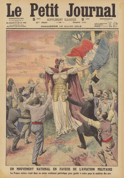 Narodowy ruch na rzecz lotnictwa wojskowego (litografia kolorowa) autorstwa French School