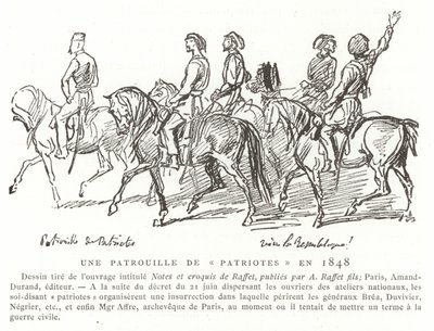 Patrol patriotów, Francja, 1848 autorstwa French School