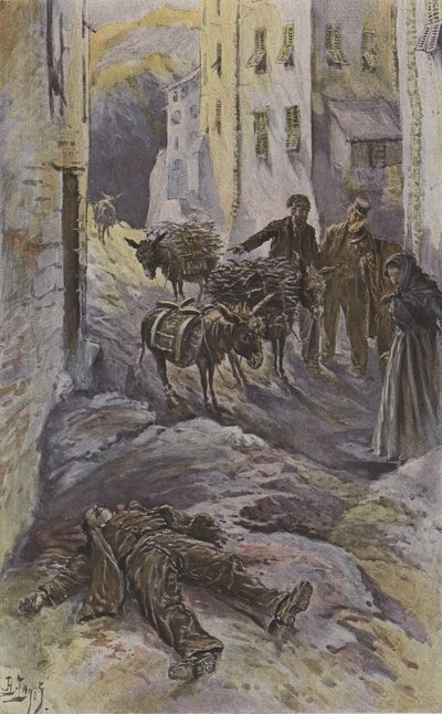 Ofiara korsykańskich bandytów (kolor lito) autorstwa French School