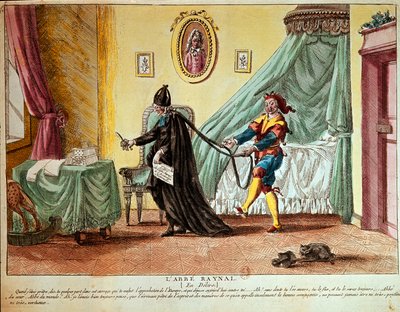 Abbé Raynal w delirium, ok. 1790 (akwaforta ręcznie kolorowana) autorstwa French School
